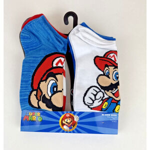 Super Mario’s No Show Socks Shoe Size 4 - 10 Size Large Unisex